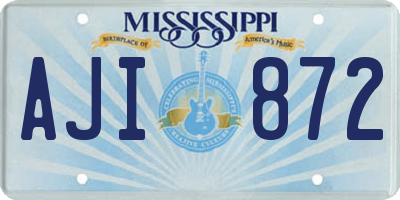 MS license plate AJI872