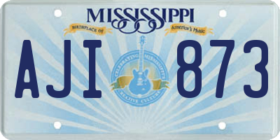 MS license plate AJI873