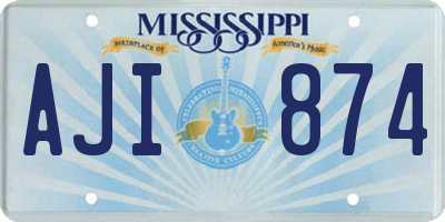 MS license plate AJI874