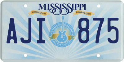 MS license plate AJI875