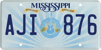 MS license plate AJI876
