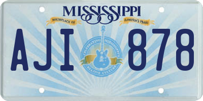 MS license plate AJI878
