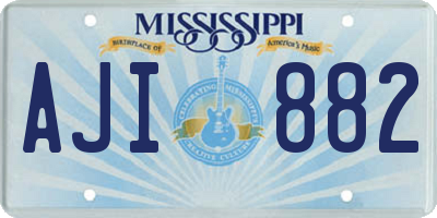 MS license plate AJI882