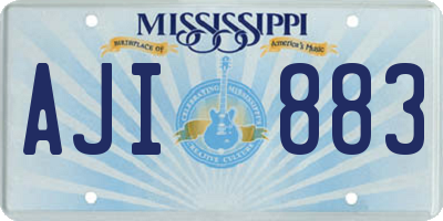 MS license plate AJI883