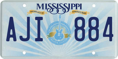 MS license plate AJI884