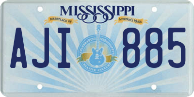 MS license plate AJI885