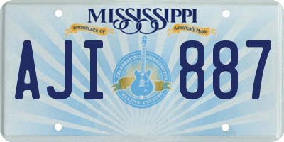MS license plate AJI887