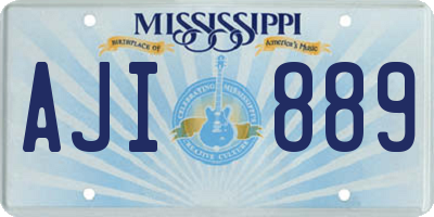 MS license plate AJI889