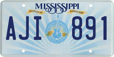MS license plate AJI891