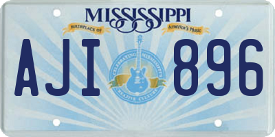 MS license plate AJI896