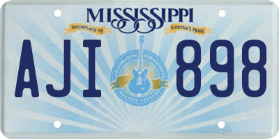 MS license plate AJI898