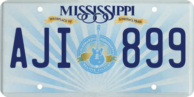 MS license plate AJI899