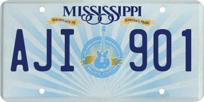 MS license plate AJI901