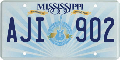 MS license plate AJI902
