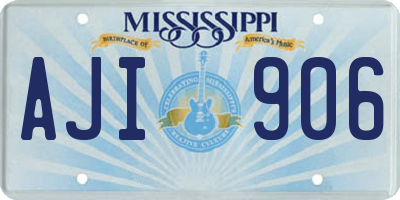 MS license plate AJI906