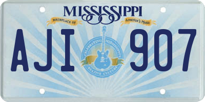 MS license plate AJI907