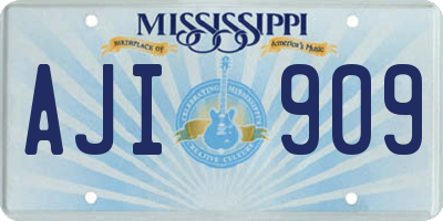 MS license plate AJI909
