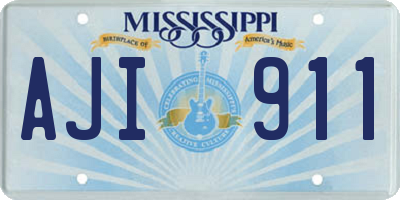 MS license plate AJI911
