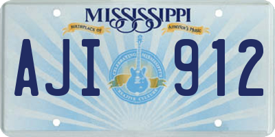 MS license plate AJI912