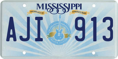 MS license plate AJI913