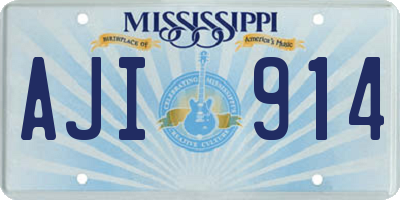 MS license plate AJI914