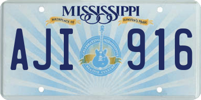 MS license plate AJI916