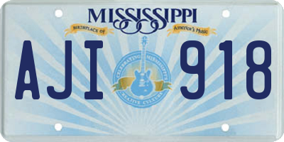 MS license plate AJI918
