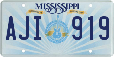 MS license plate AJI919