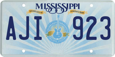 MS license plate AJI923