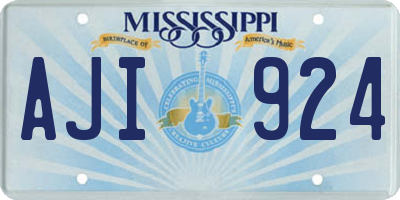 MS license plate AJI924