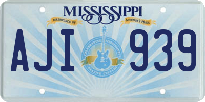 MS license plate AJI939