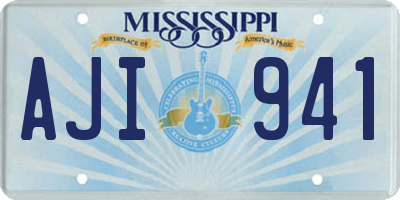MS license plate AJI941