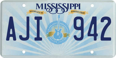 MS license plate AJI942