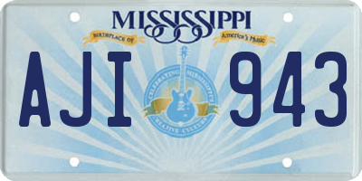 MS license plate AJI943