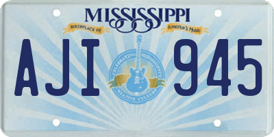 MS license plate AJI945