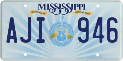 MS license plate AJI946