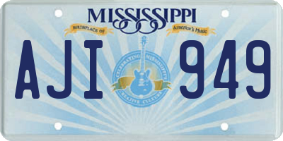 MS license plate AJI949