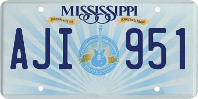 MS license plate AJI951