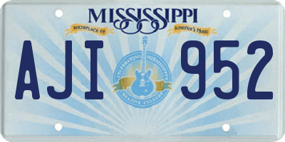 MS license plate AJI952