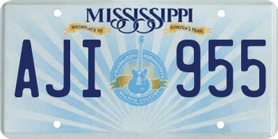 MS license plate AJI955