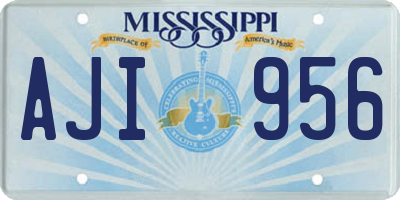 MS license plate AJI956