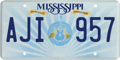 MS license plate AJI957