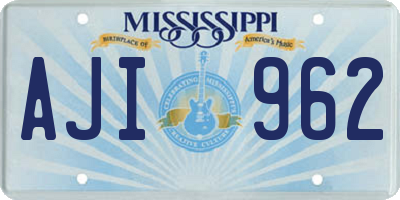 MS license plate AJI962
