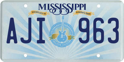 MS license plate AJI963