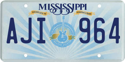 MS license plate AJI964