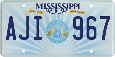 MS license plate AJI967