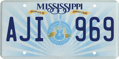 MS license plate AJI969