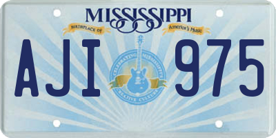 MS license plate AJI975