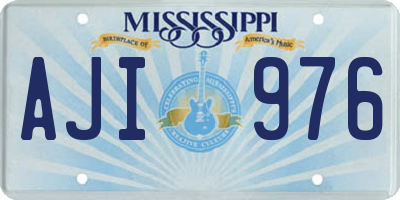 MS license plate AJI976
