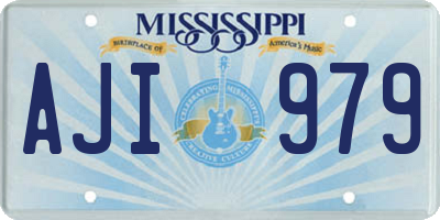 MS license plate AJI979